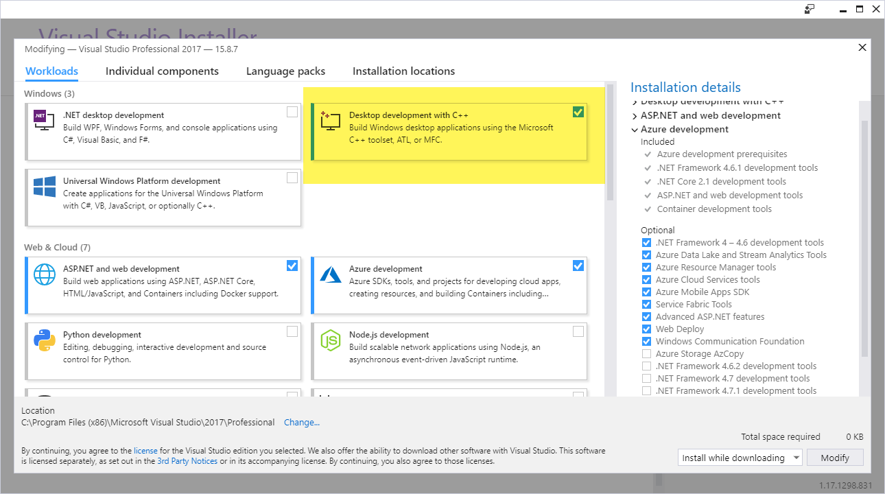 Screenshot of Visual Studio