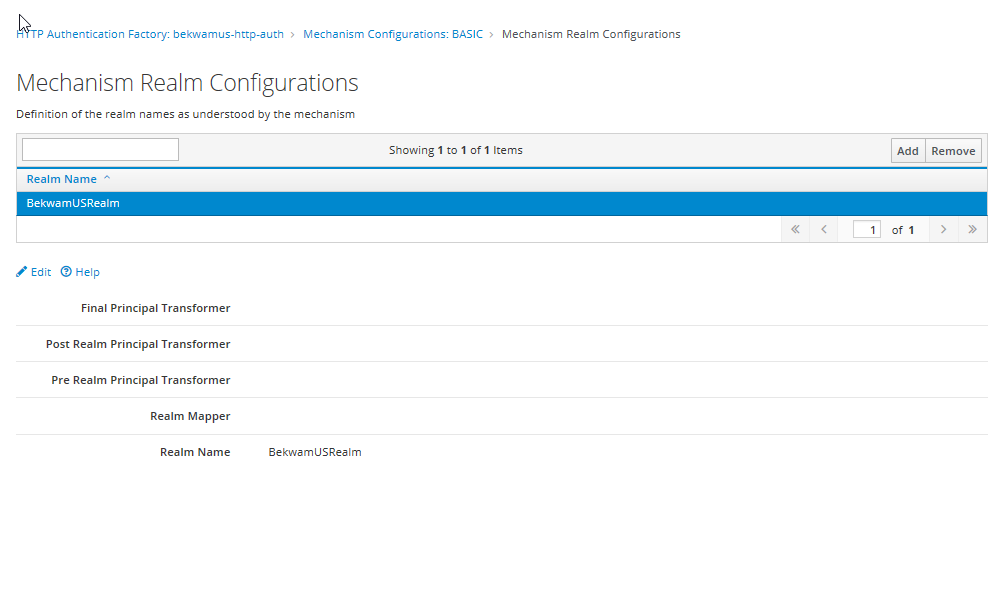 HTTP Authentication Factory Screen