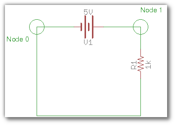 Schematic of a simple resistive circuit