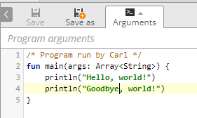 Screenshot of Editor Showing Code