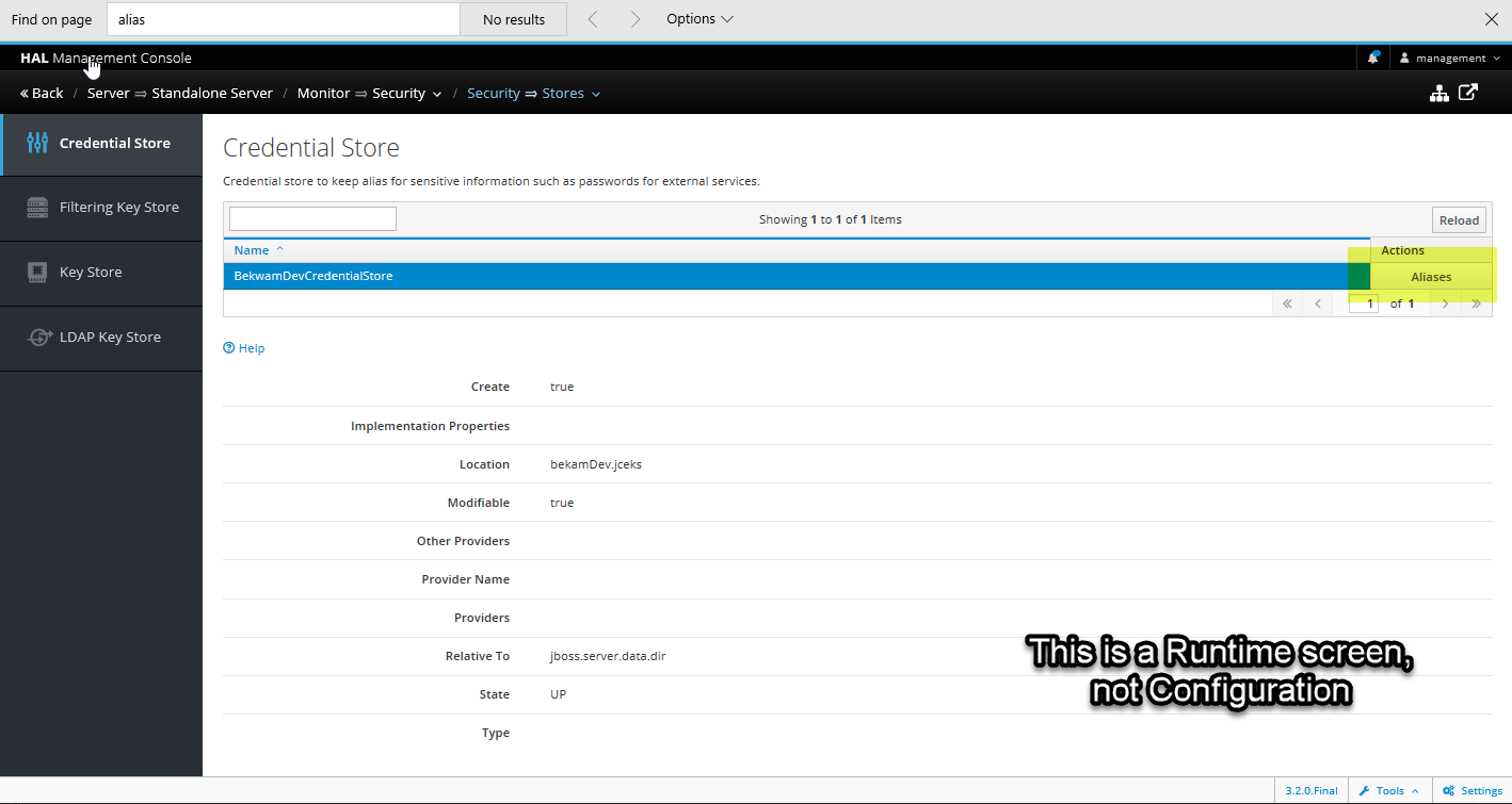 Screenshot of Management Console